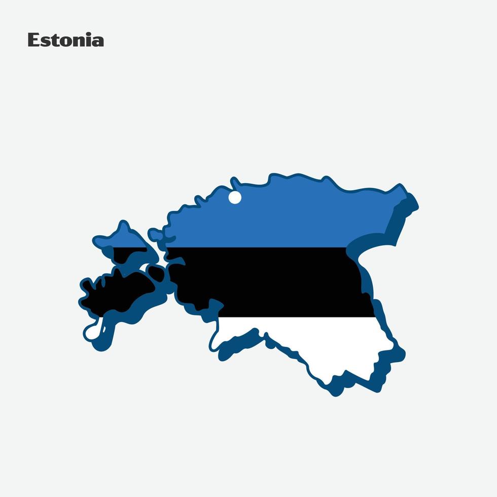 estland Land nation flagga Karta infographic vektor