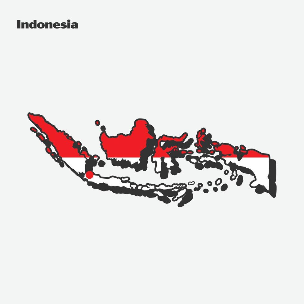 indonesien Land flagga Karta infographics vektor