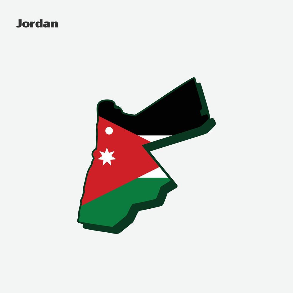 jordan nation flagga Karta infographic vektor