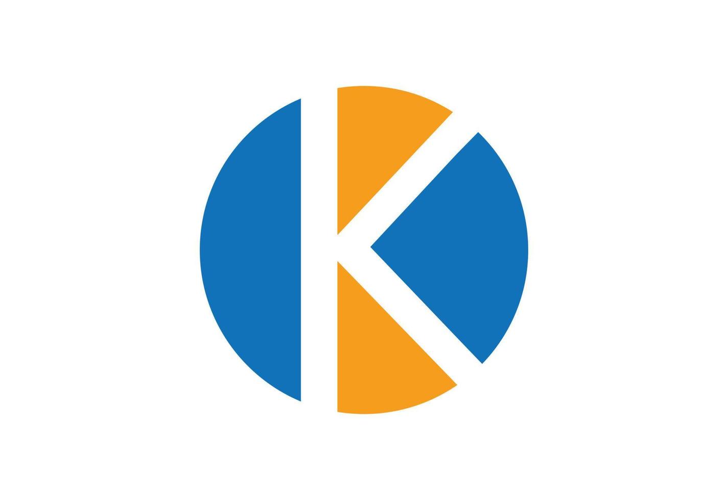 brev k logotyp design mall, vektor illustration