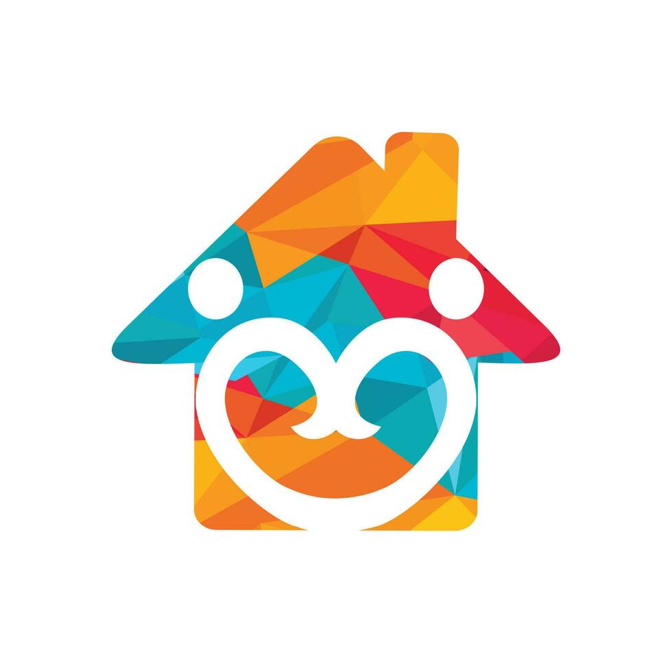 Liebe Haus Logo Design. Paar Zuhause Symbol. Liebe Haus Vektor. vektor