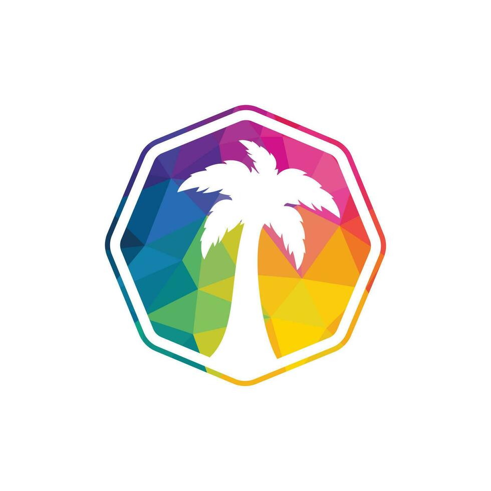 tropisch Strand und Palme Baum Logo Design. kreativ einfach Palme Baum Vektor Logo Design.