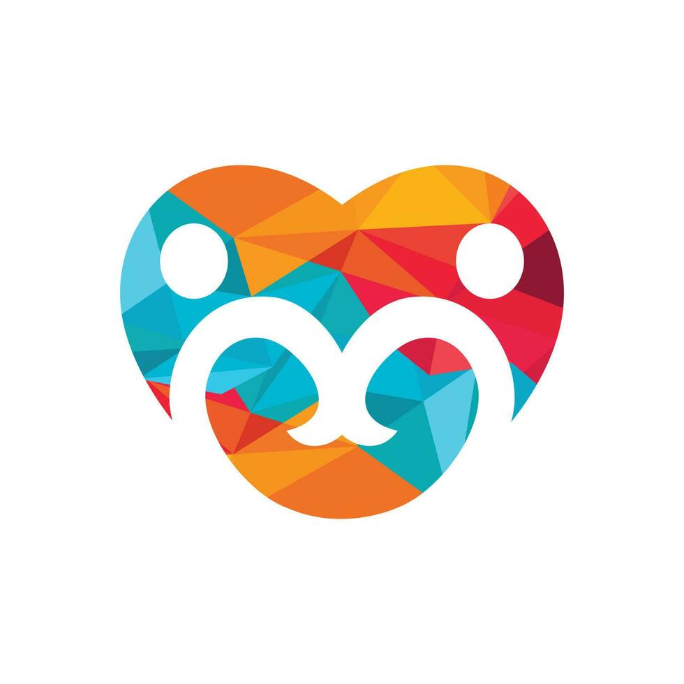 kreativ Paar und Herz Logo Design. Herz zusammen Symbol. Paar Beziehungen Symbol. vektor