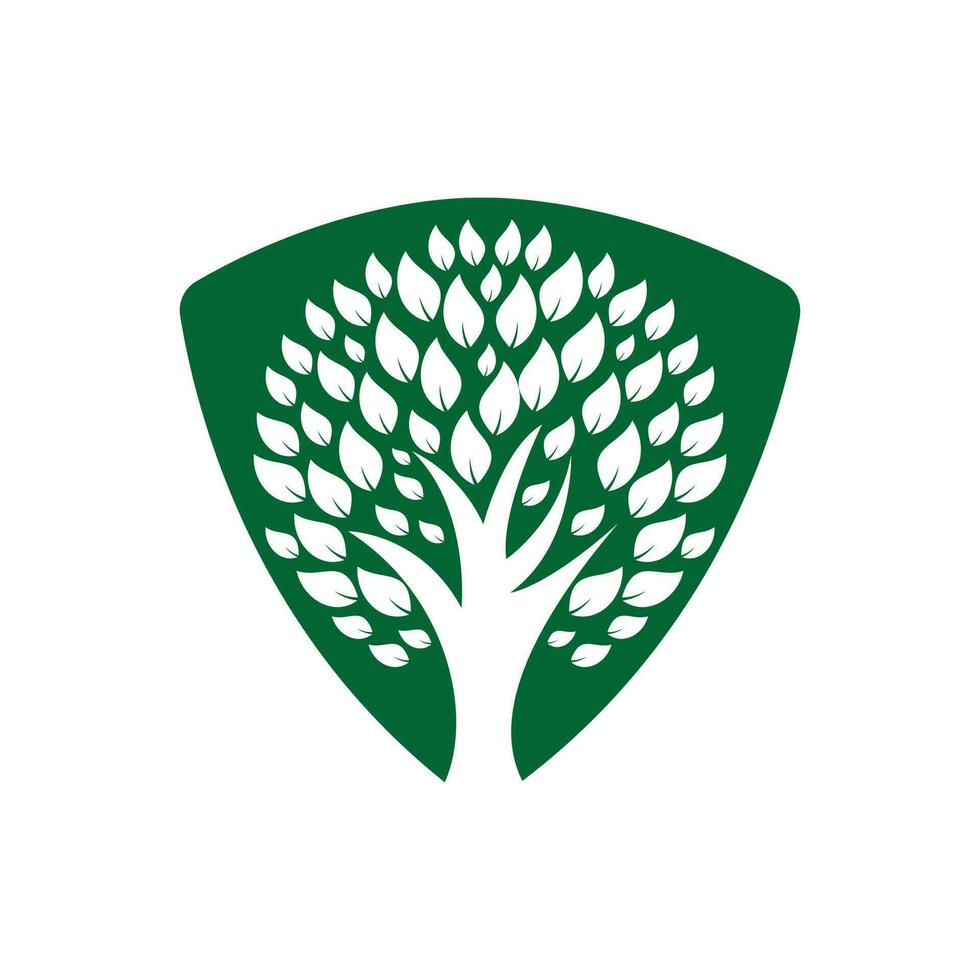 grüner Baum-Vektor-Logo-Design. Naturprodukt, Bioladen, Ökologiebetrieb, Alternativmedizin, Grüne Einheit, Garten, Landwirtschaft, Wald etc. vektor