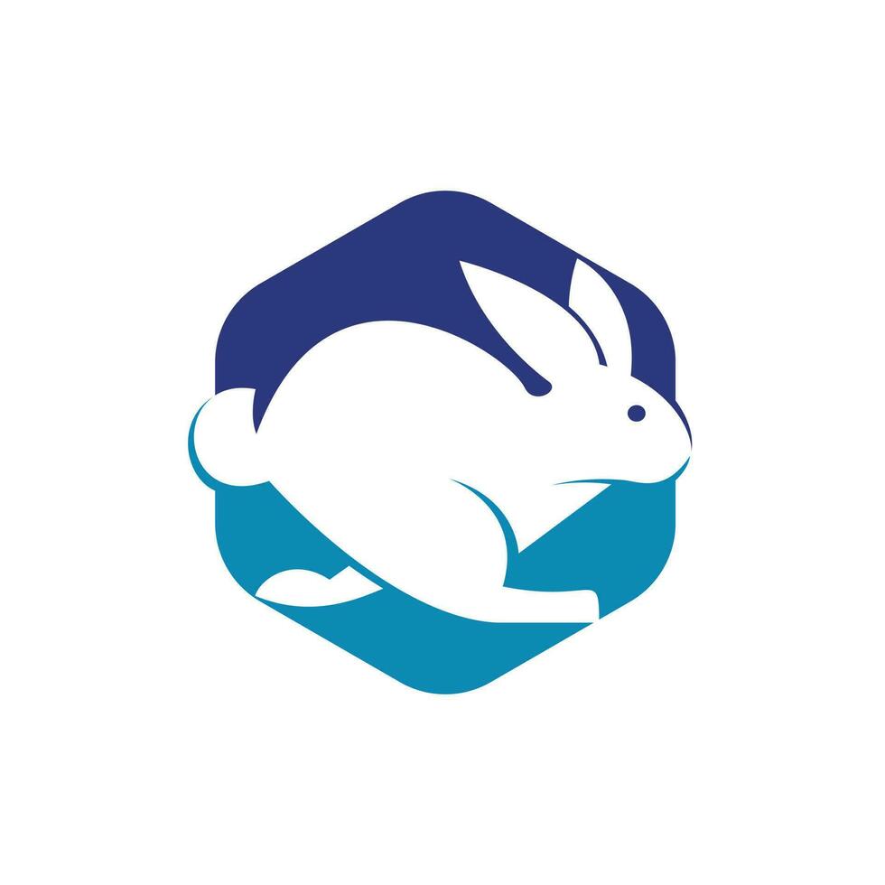 Kaninchen-Vektor-Logo-Design. kreatives laufendes kaninchen- oder hasenlogo-vektorkonzeptelement. vektor