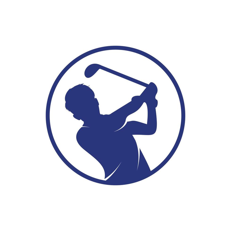 Golf Verein Vektor Logo Design. Golf Spieler Treffer Ball Inspiration Logo Design