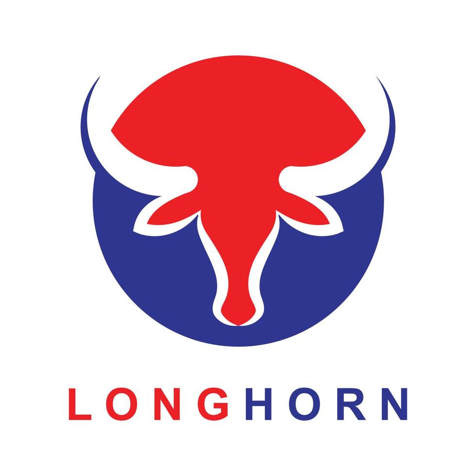 texas långhorn, Land Västra tjur nötkreatur årgång retro logotyp vektor