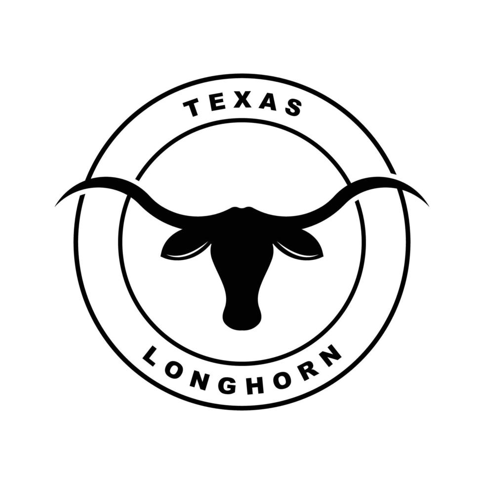 Texas Longhorn, Land Western Stier das Vieh Jahrgang retro Logo vektor