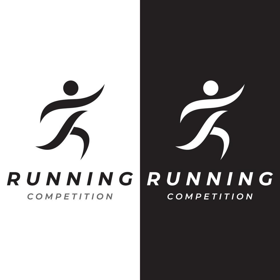 Sprinter Sport Logo Design zum Leichtathletik, Laufen Wettbewerb, Sport Verein, Meisterschaft und Fitness. vektor