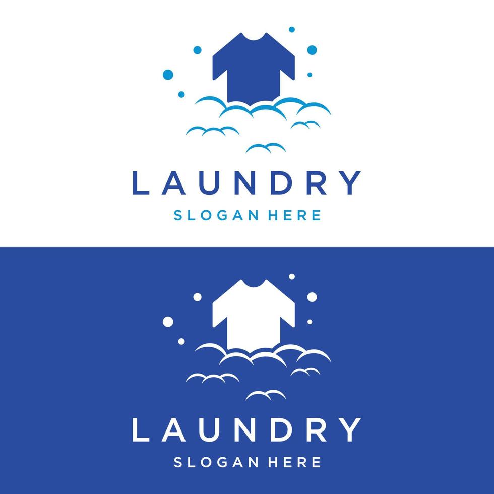 tvätt logotyp mall kreativ design med de begrepp av tvättning maskin, kläder eller Kläder, skum. logotyp för tvättning , märke, företag. vektor