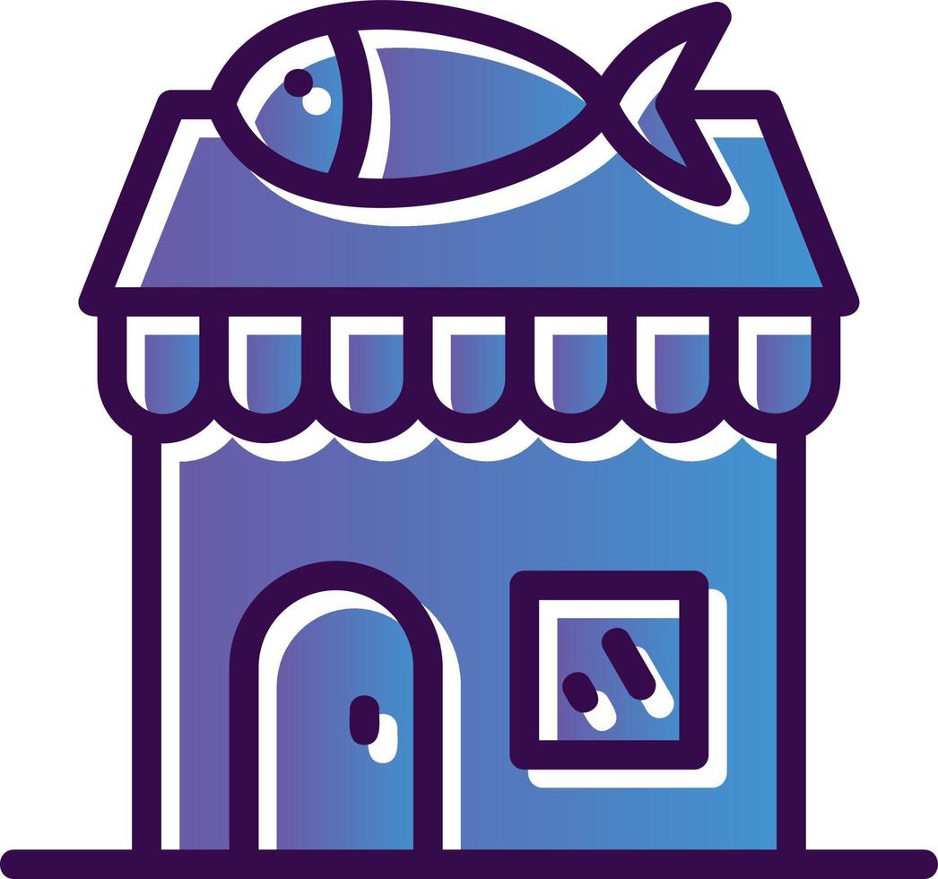 Fischgeschäft Vektor-Icon-Design vektor