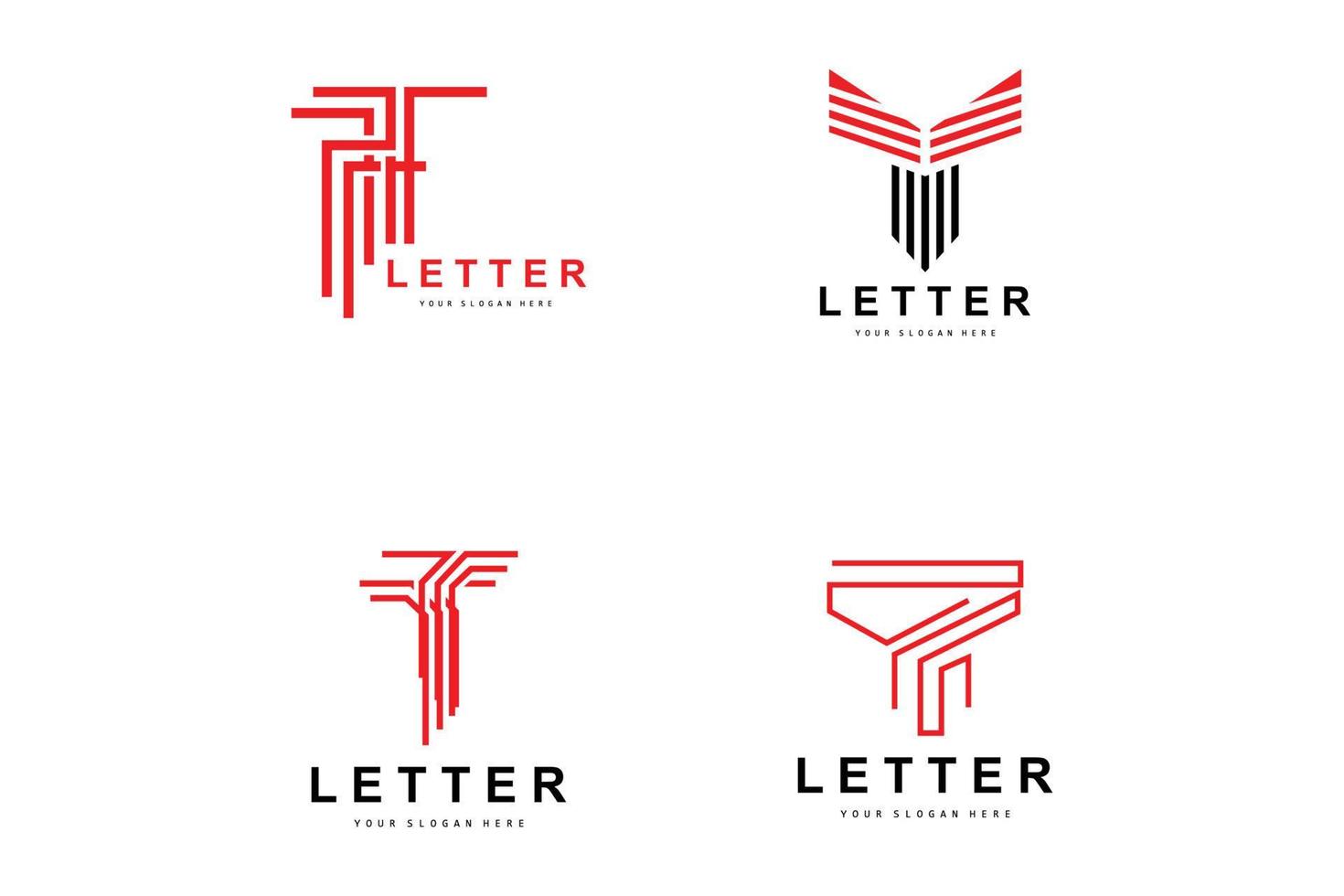 t-Buchstaben-Logo, Vektor im modernen Buchstabenstil, Design geeignet für Produktmarken mit t-Buchstaben