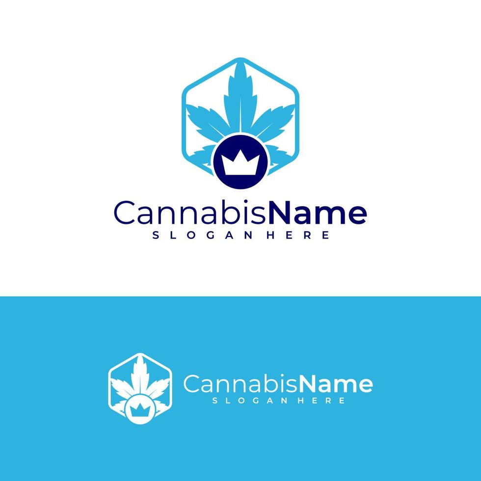 König Cannabis Logo Vektor Vorlage. kreativ Cannabis Logo Design Konzepte