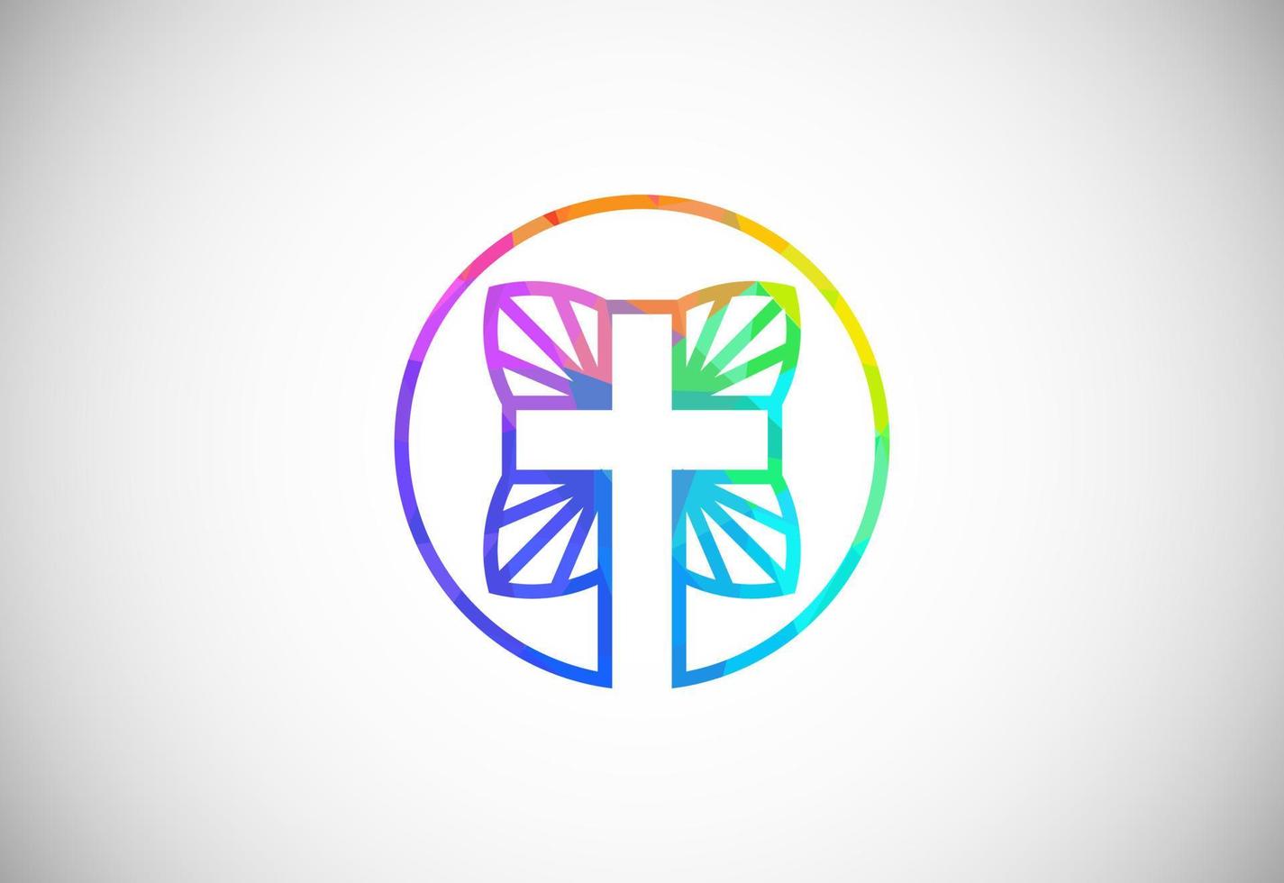 niedrig poly Stil Kirche Logo. Christian Zeichen Symbole. das Kreuz von Jesus vektor