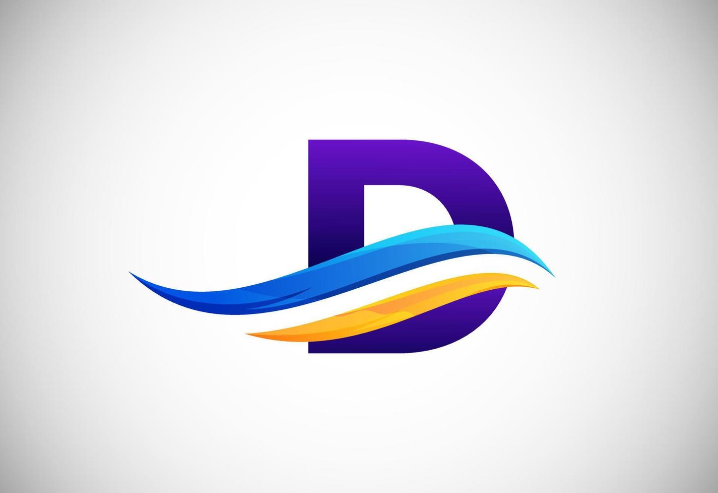 Initiale d Alphabet mit rauschen oder Ozean Welle Logo Design. Grafik Alphabet Symbol zum korporativ Geschäft Identität vektor