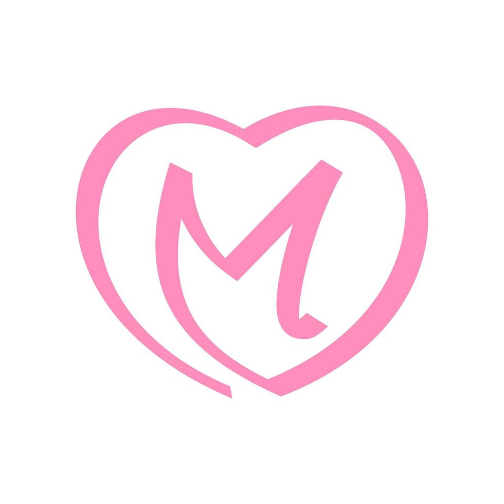 första m kärlek band logotyp vektor