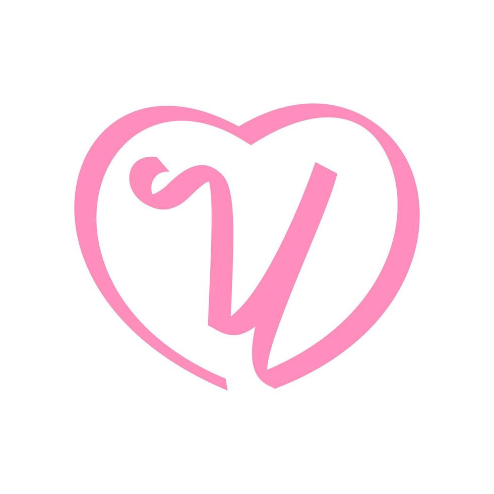 första v kärlek band logotyp vektor
