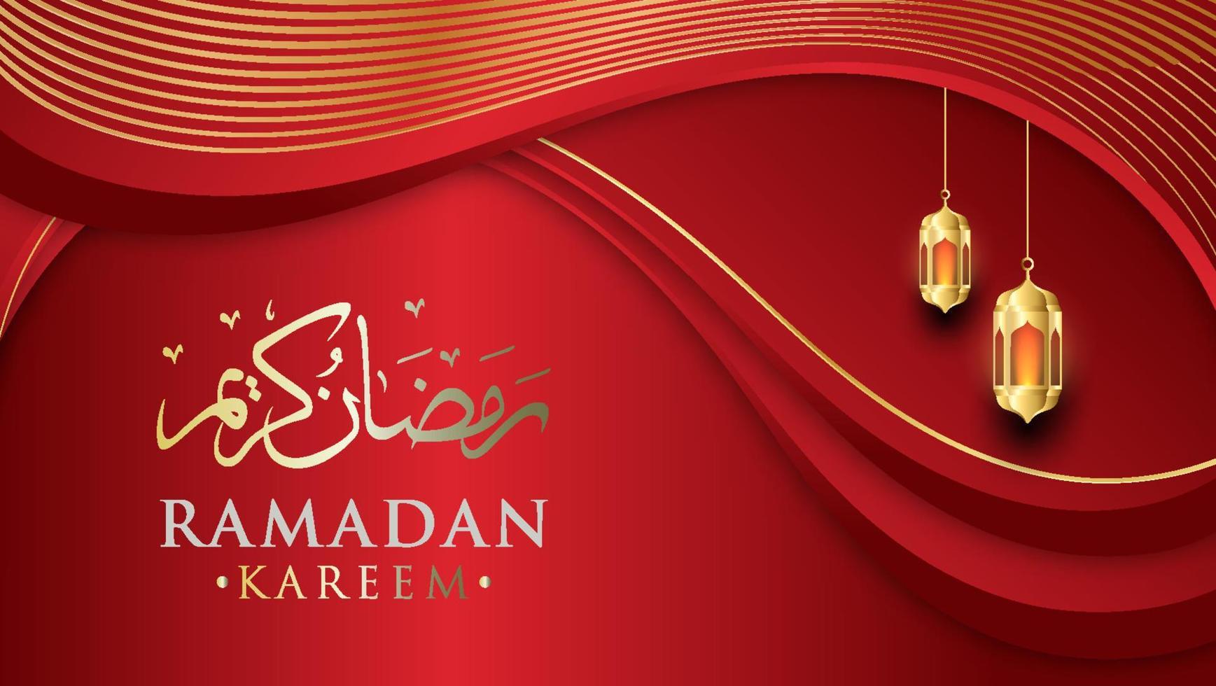 Luxus Ramadan kareem Banner und Hintergrund im rot und Gold Stil vektor