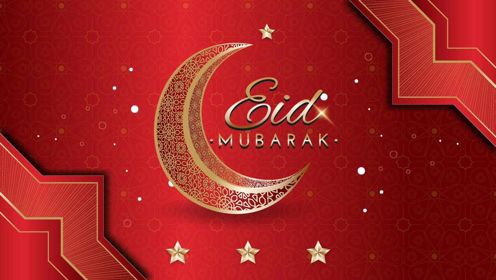 kreativ eid mubarak bakgrund grön islamic baner design vektor