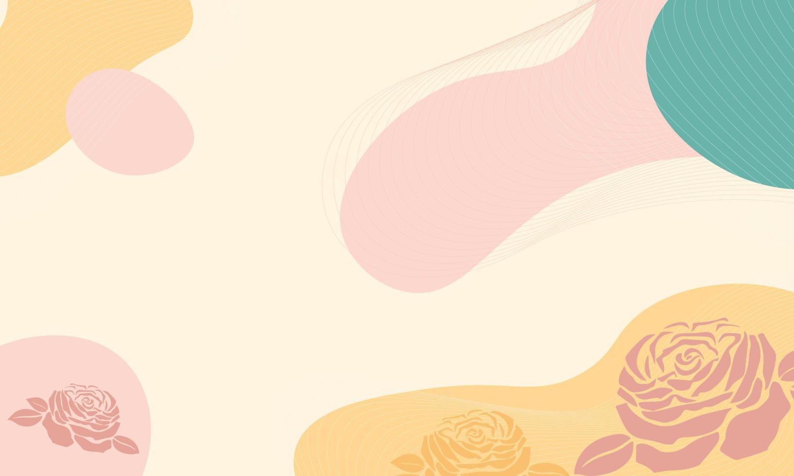 Vektor Hand gezeichnet Rose und Blumen- Hintergrund