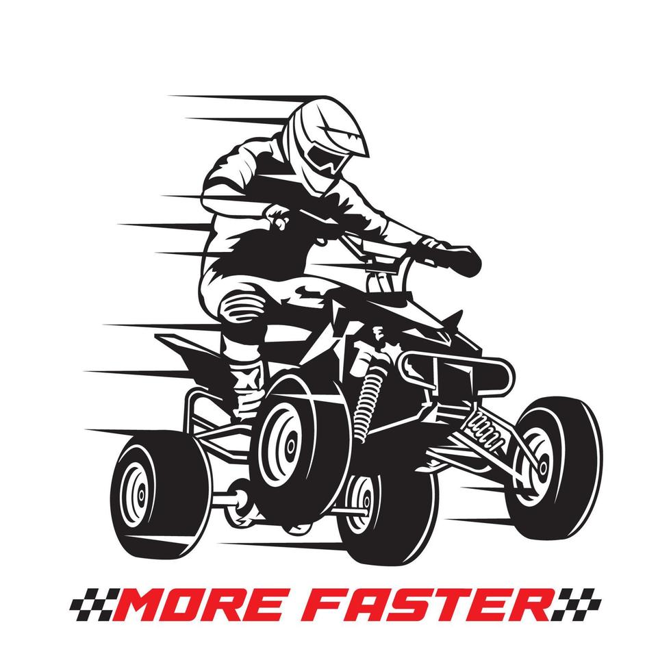 atv extrem sport vektor illustration, perfekt för t skjorta design och mästerskap händelse logotyp design