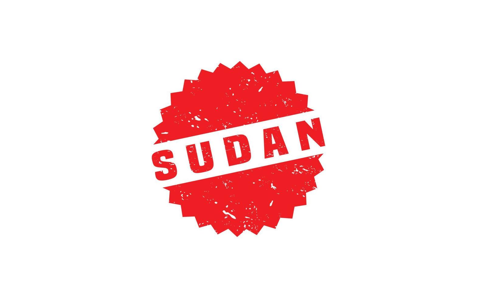 Sudan Briefmarke Gummi mit Grunge Stil auf Weiß Hintergrund vektor