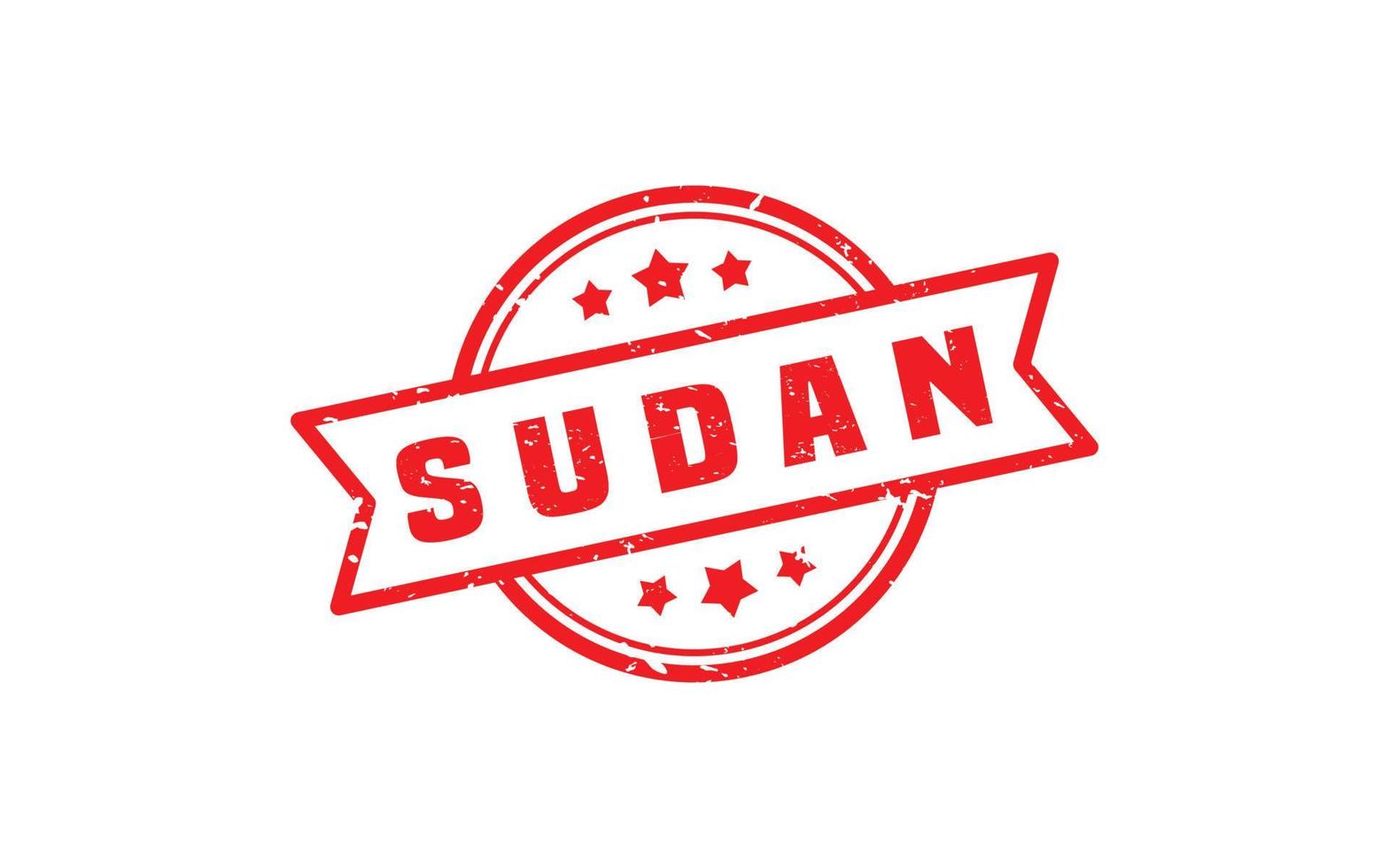 Sudan Briefmarke Gummi mit Grunge Stil auf Weiß Hintergrund vektor