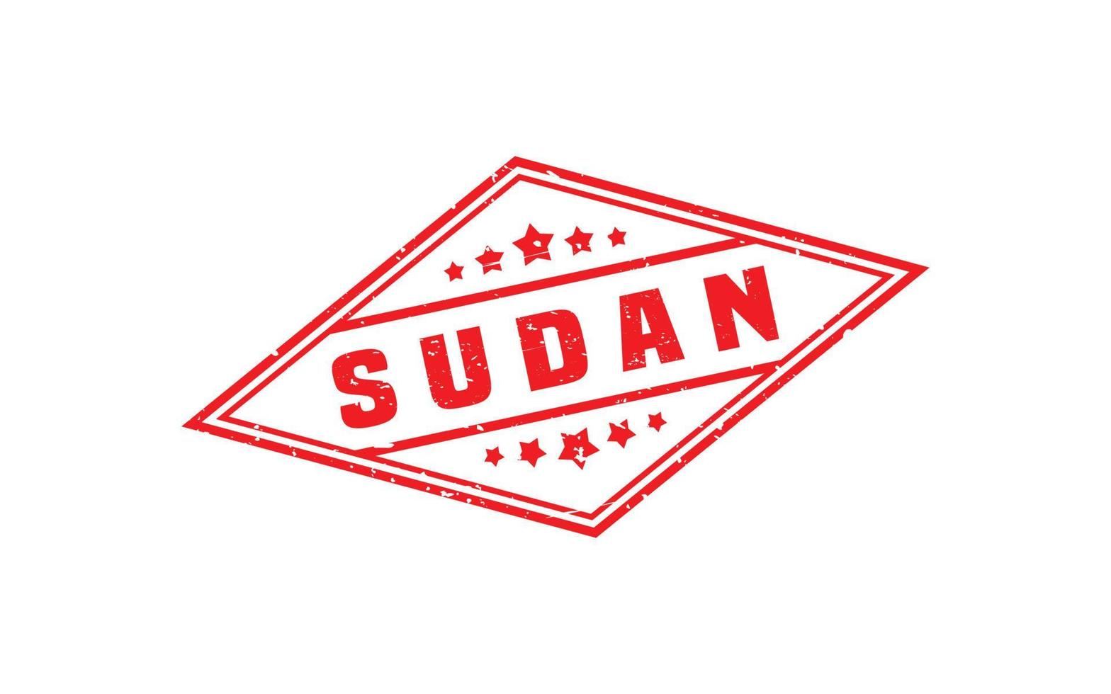 Sudan Briefmarke Gummi mit Grunge Stil auf Weiß Hintergrund vektor