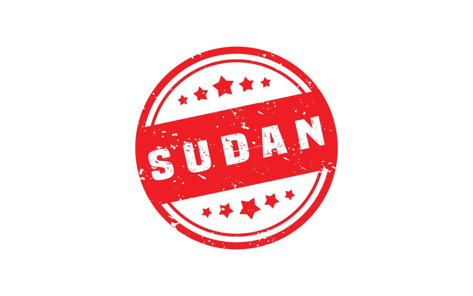 Sudan Briefmarke Gummi mit Grunge Stil auf Weiß Hintergrund vektor