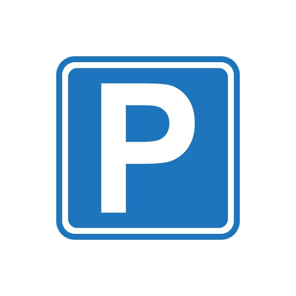 Parkplatz Zeichen auf Licht Blau Hintergrund. vektor