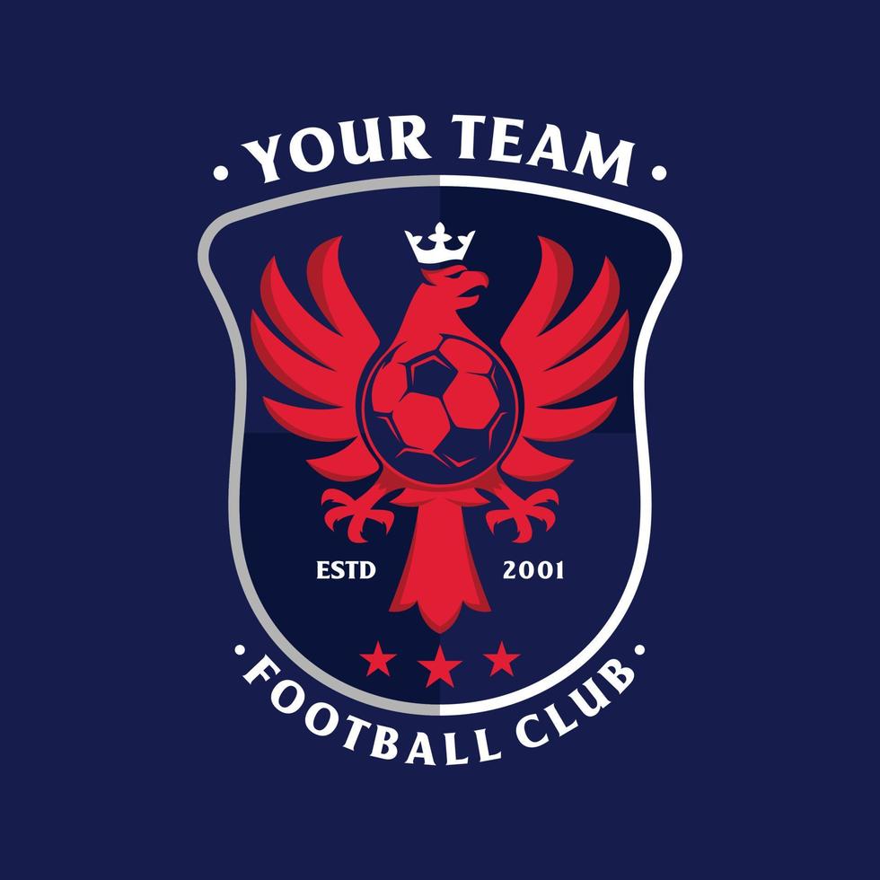 fotboll logotyp med skydda bakgrund vektor design