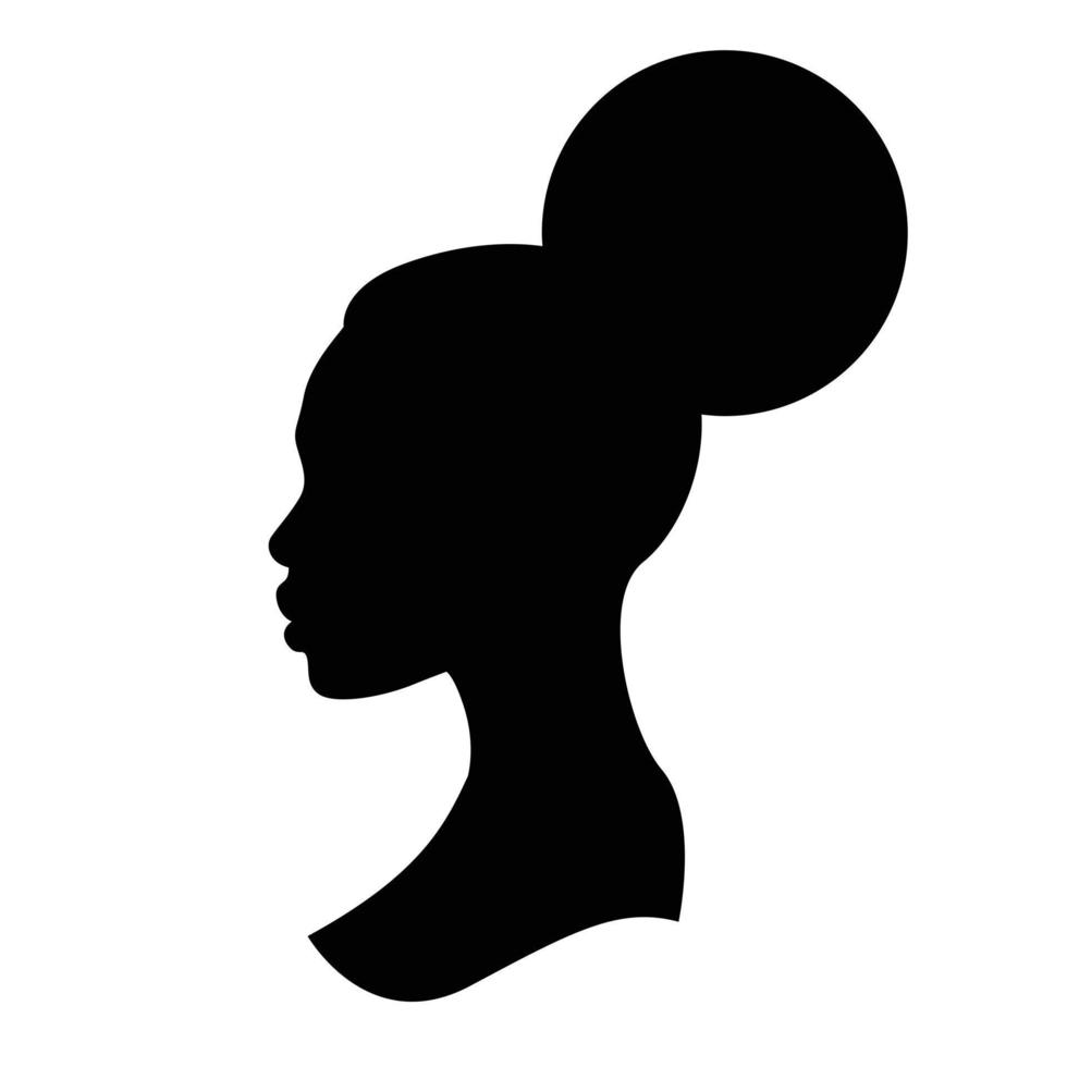 afrikanisch amerikanisch Frau mit afro Haar Stil Symbol. Vektor Symbol zum Schönheit Industrie.