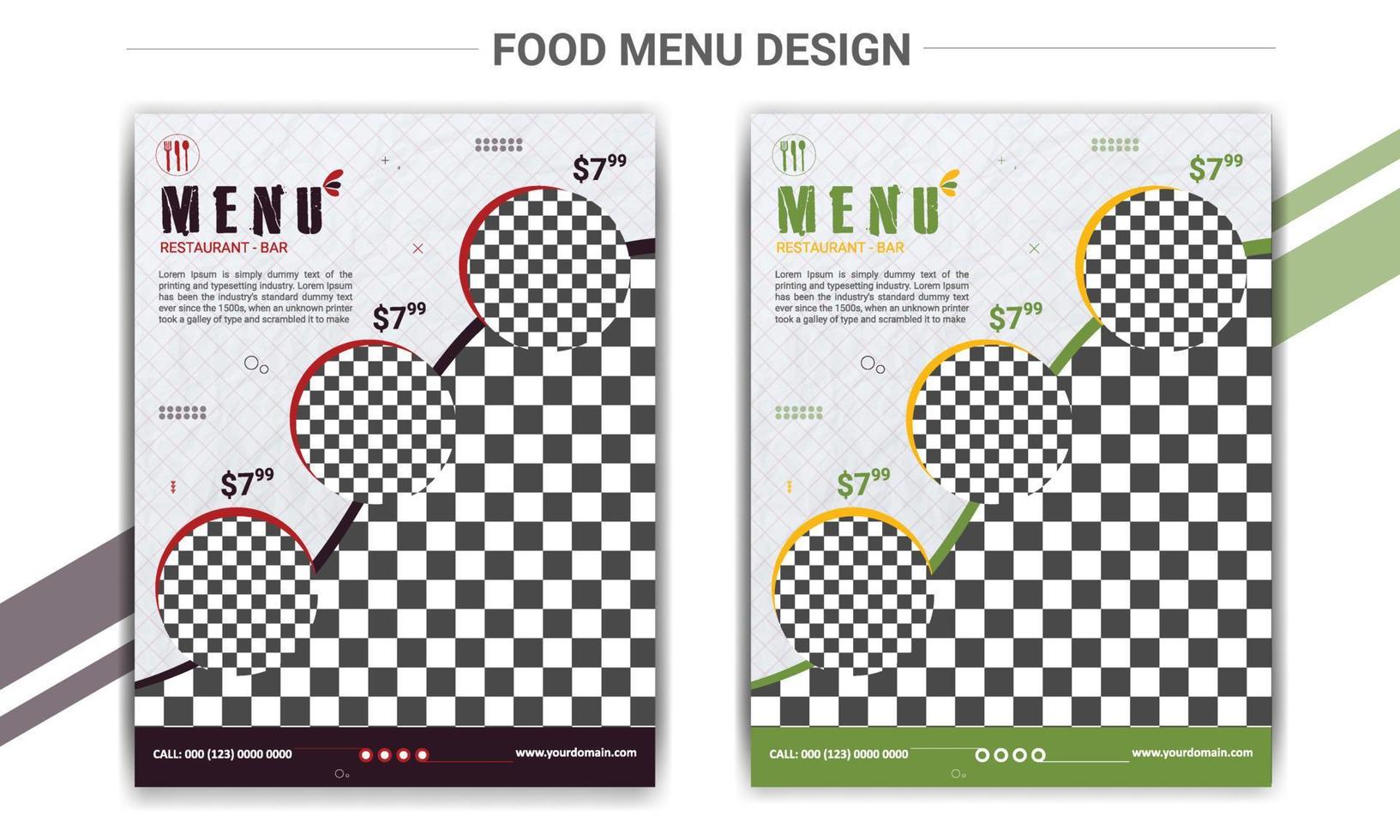 modern restaurang skön mat meny design mall vektor