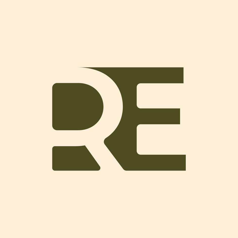 abstrakt Re Logo Design. Initialen Re Logo Vorlage vektor
