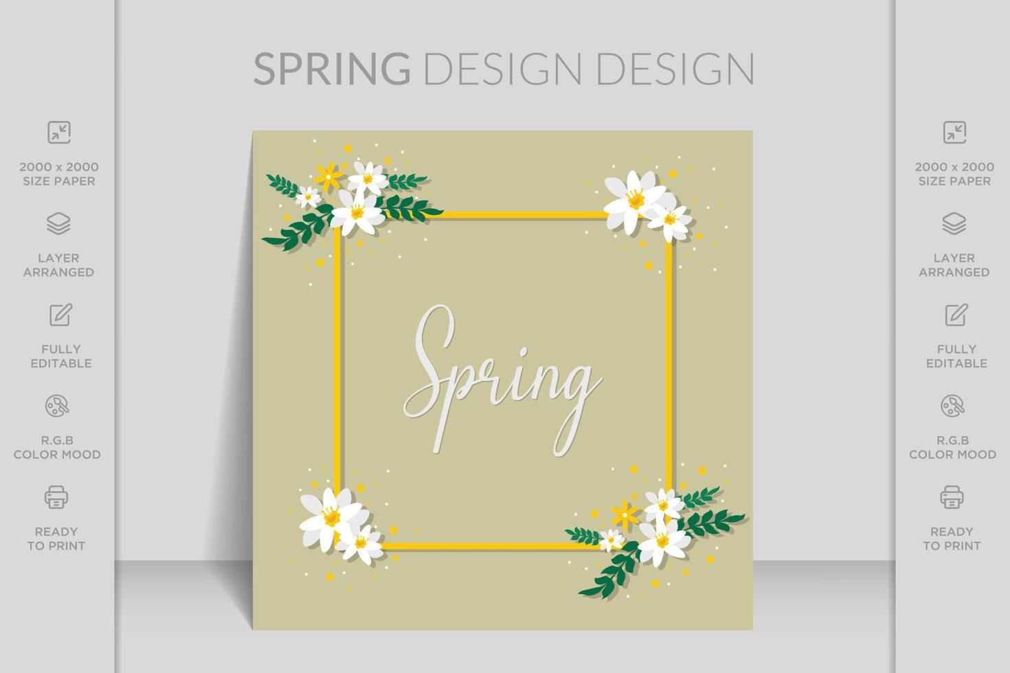 Frühling Blumen- rahmen. Vektor Illustration zum Etiketten, Hochzeit Einladung. Frühling Ornament Konzept. Hand gezeichnet Illustration. Vektor Layout dekorativ Gruß Karte oder Einladung Design Hintergrund.