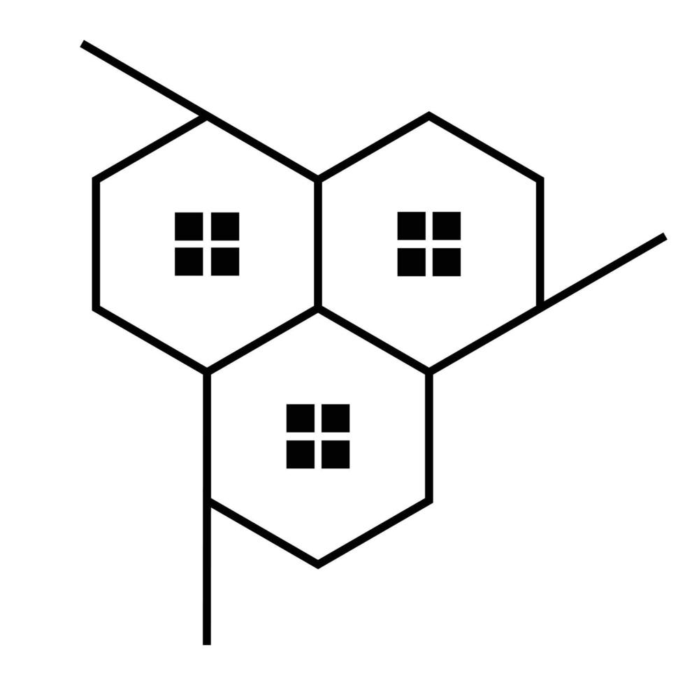 Biene und Haus Symbol Design. Honig Biene Symbol und Emblem Vektor. vektor