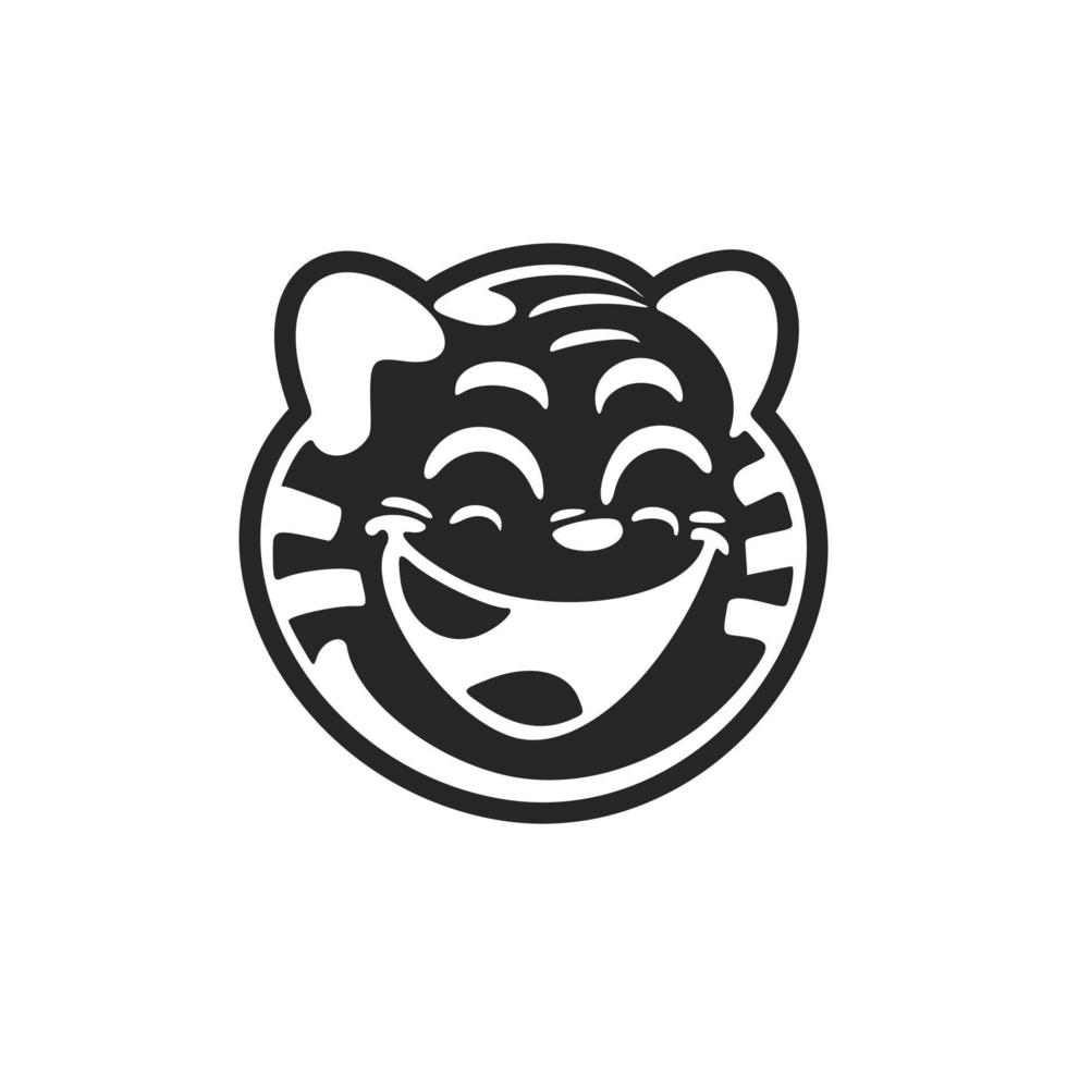 schick schwarz und Weiß süß Tiger Logo. gut zum Marken. vektor