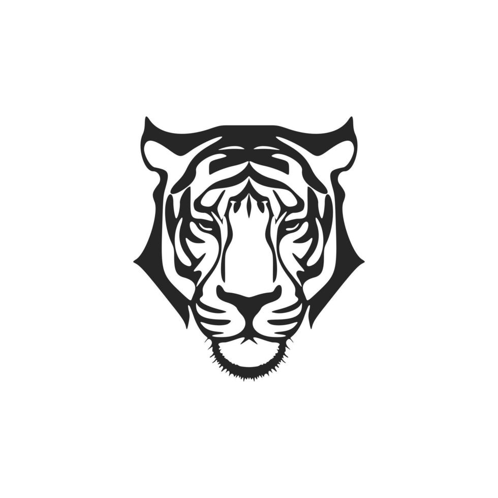 ein anmutig einfach schwarz Weiß Logo Tiger. isoliert auf ein Weiß Hintergrund. vektor