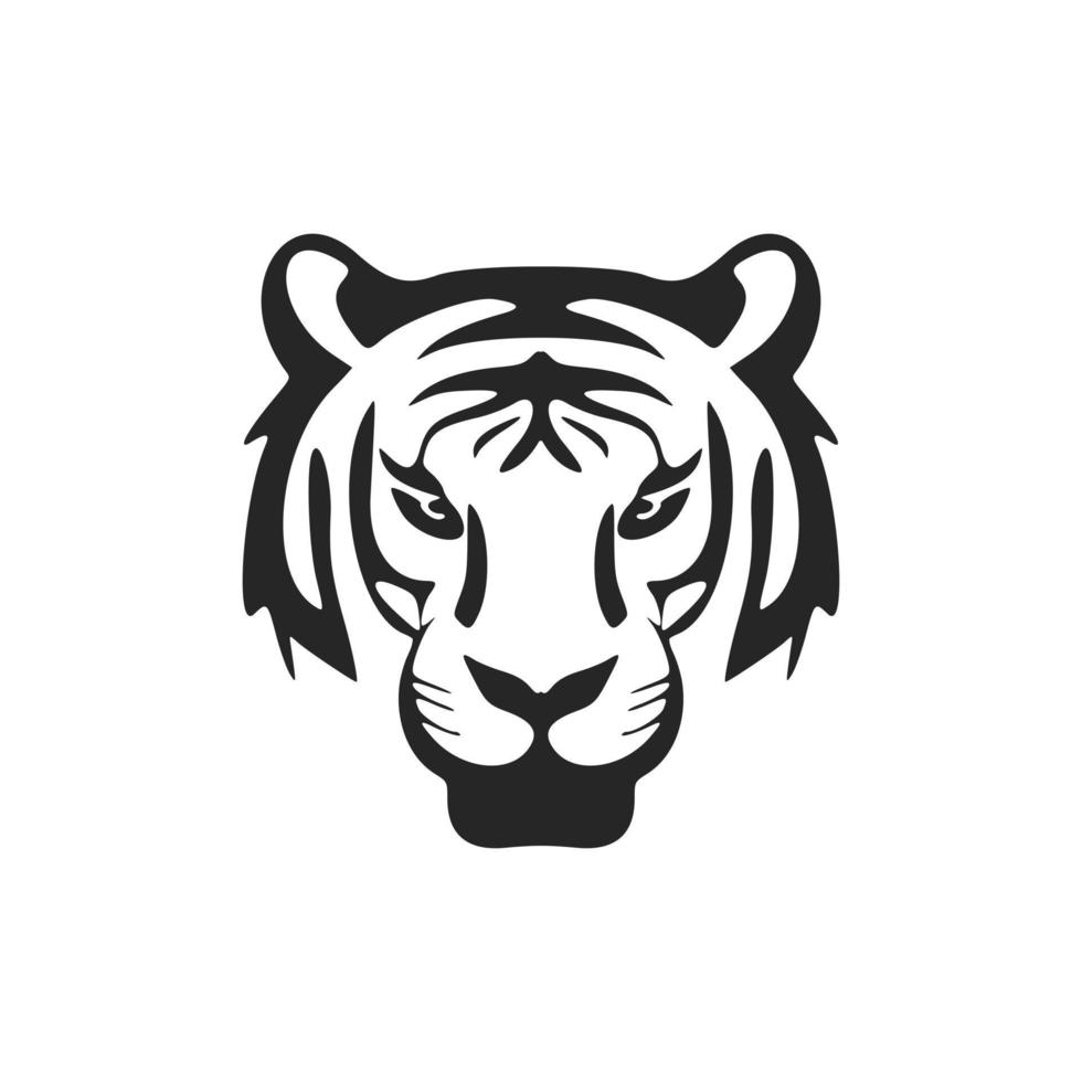 ein anmutig schwarz Weiß Logo Tiger. isoliert auf ein Weiß Hintergrund. vektor