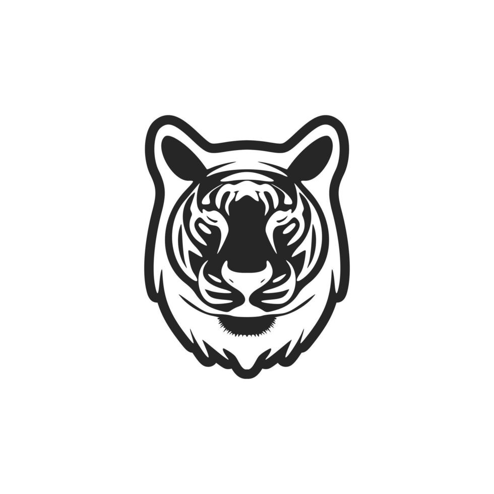 elegant einfach schwarz Weiß Vektor Logo Tiger. isoliert auf ein Weiß Hintergrund.