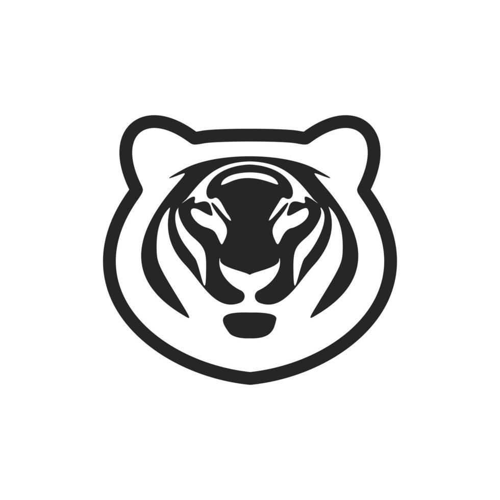 das exquisit schwarz Weiß Vektor Logo ist ein Tiger. isoliert.