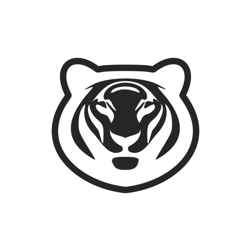 de utsökt svart vit vektor logotyp är en tiger. isolerat.