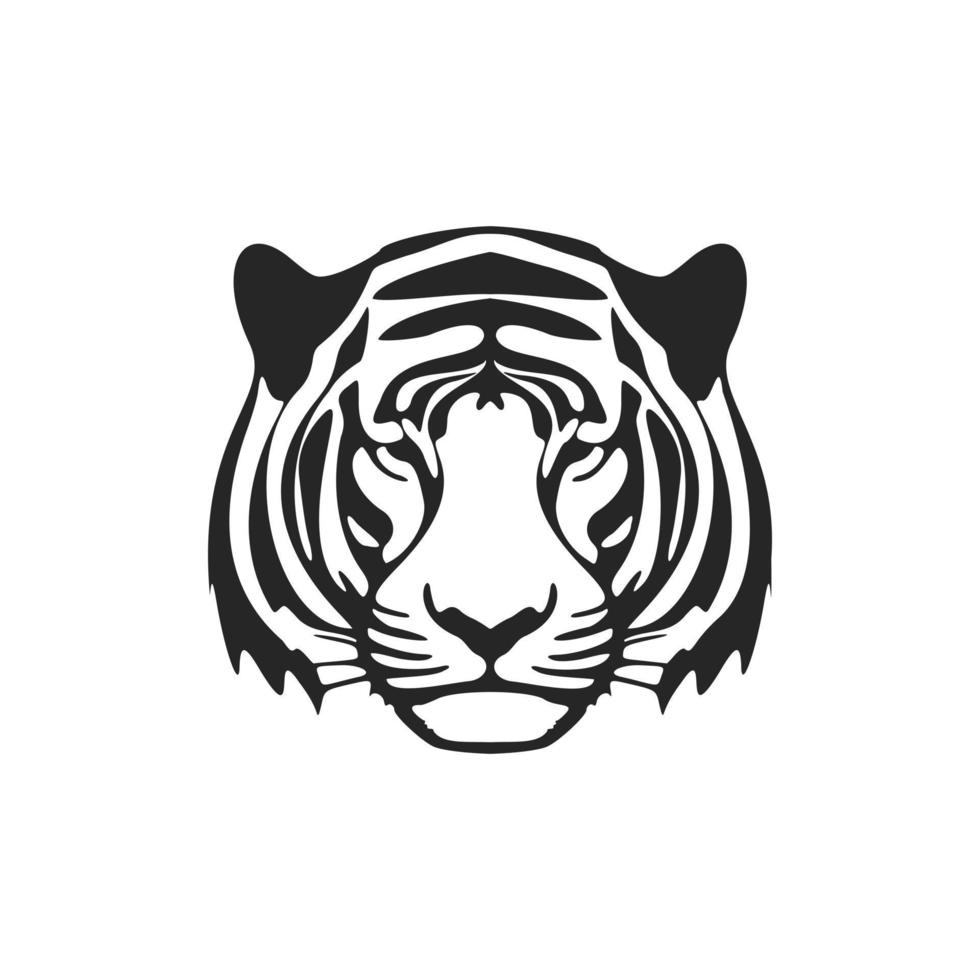 ein schick einfach schwarz Weiß Vektor Logo Tiger. isoliert.