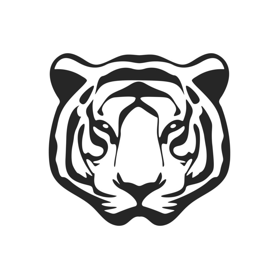 stilvoll einfach schwarz Weiß Logo Tiger. isoliert auf ein Weiß Hintergrund. vektor