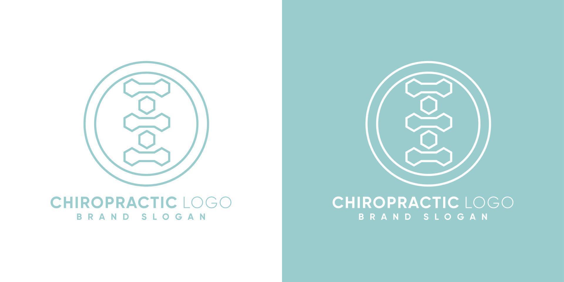 Rückenknochen-Chiropraktik-Logo mit modernem Premium-Vektor vektor