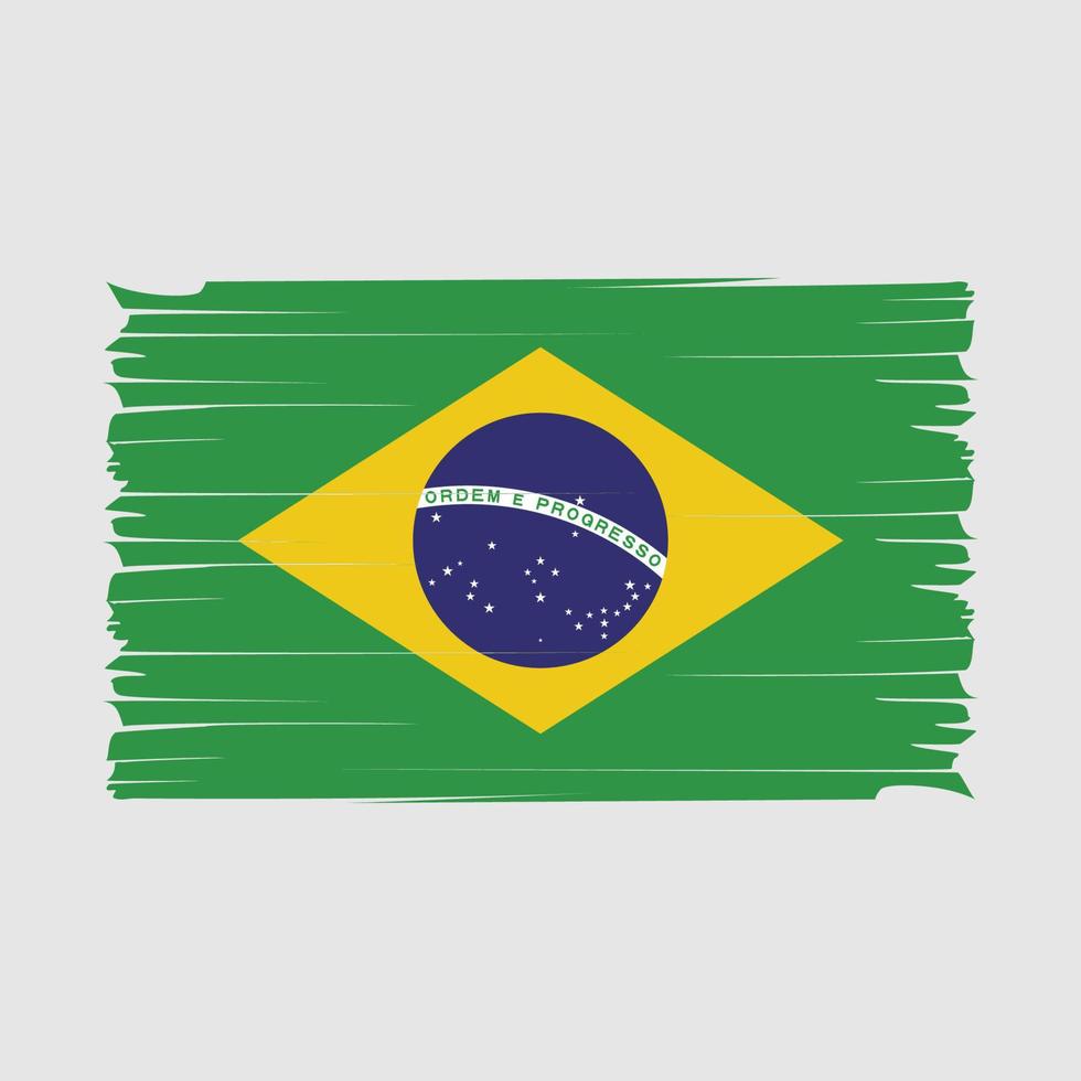 Pinselvektor der brasilianischen Flagge vektor