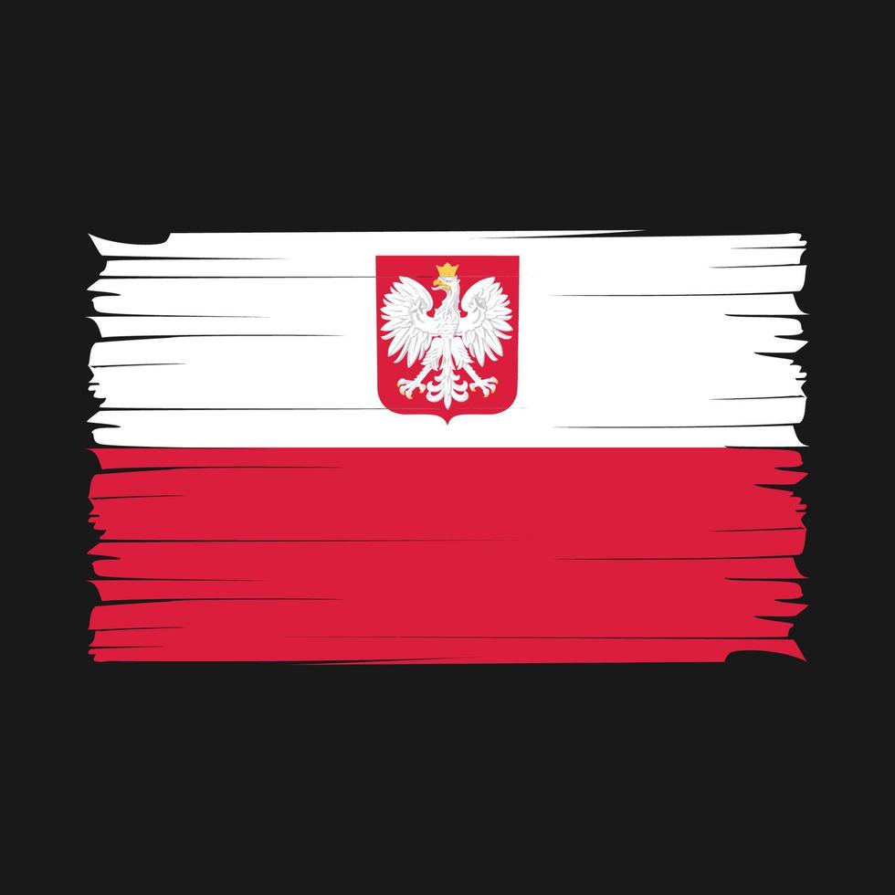 Pinselvektor mit polnischer Flagge vektor