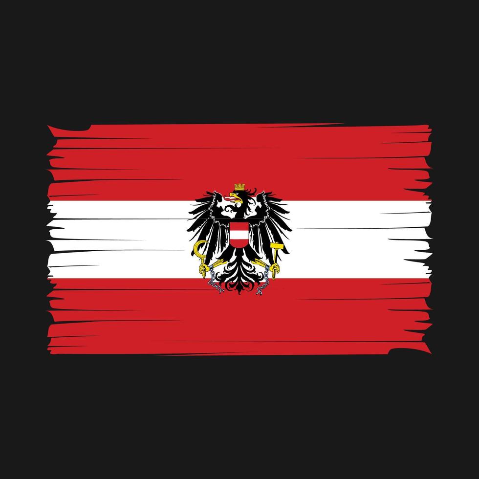 Pinselvektor mit österreichischer Flagge vektor