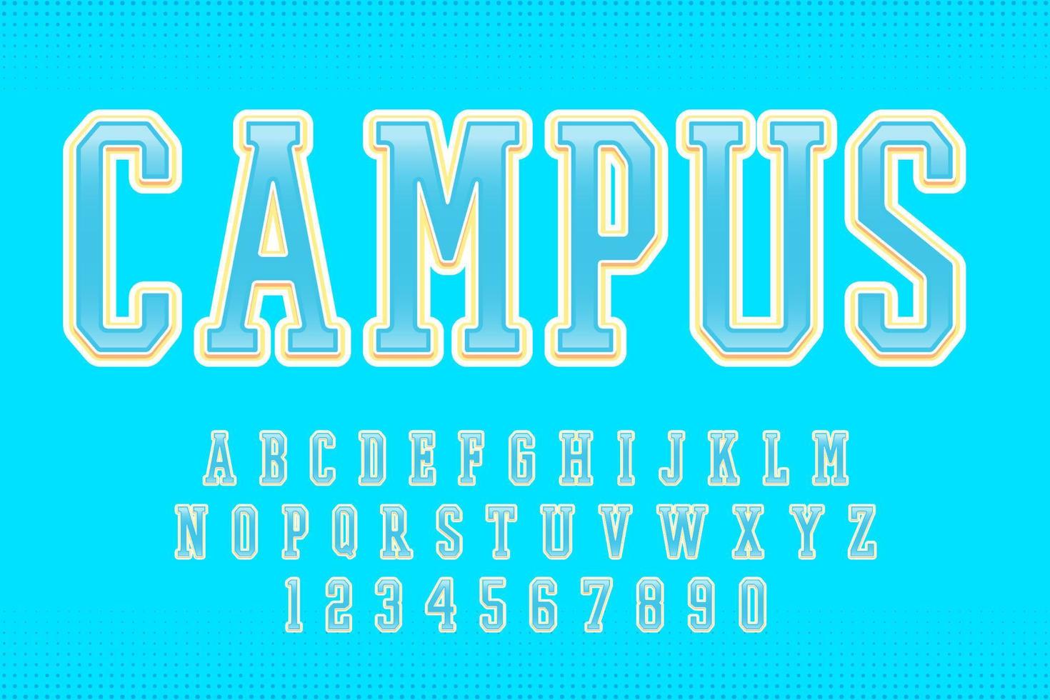 dekorativ campus text effekt vektor design