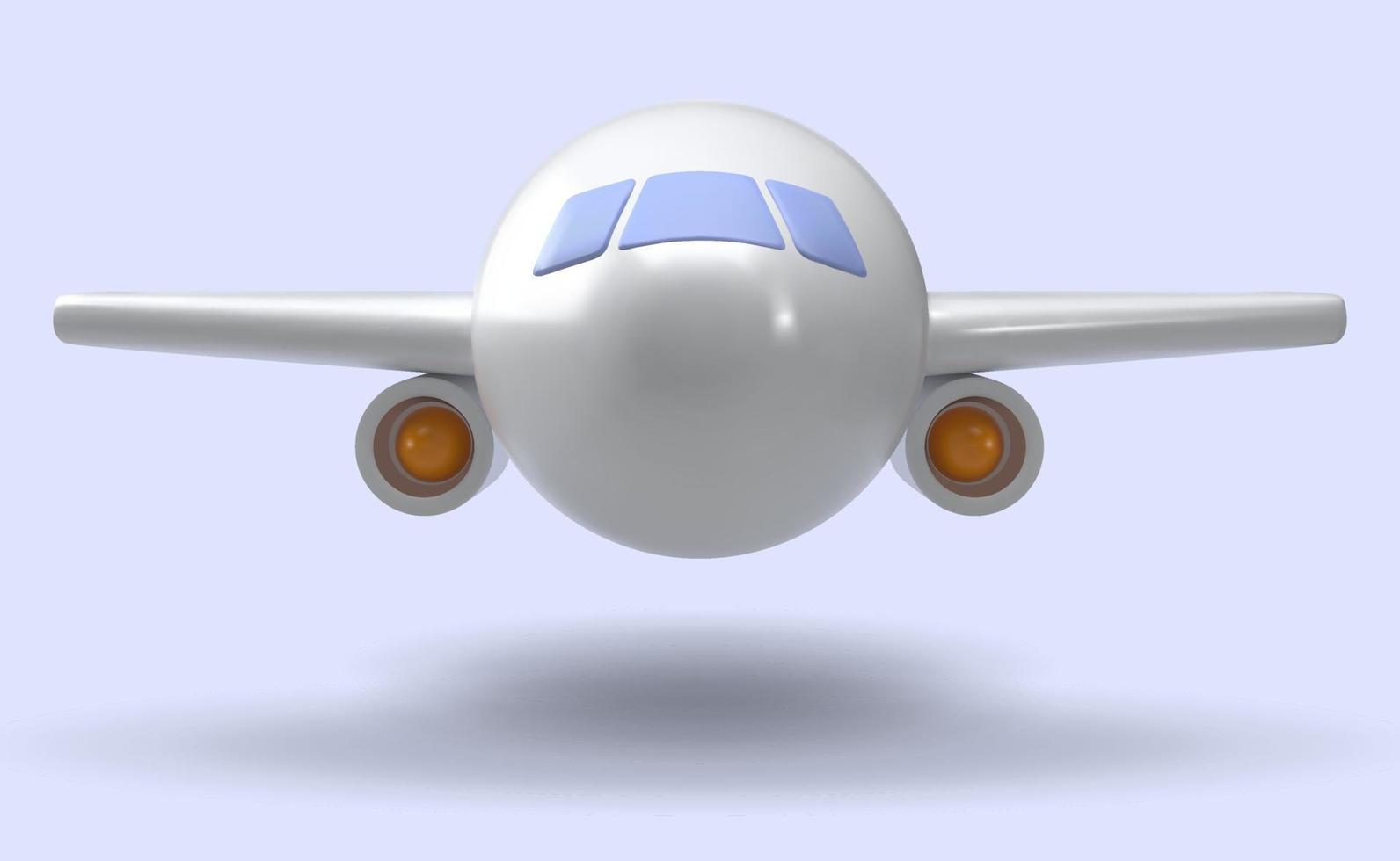 3d flygplan. vektor framställa av stor plan företag jet. design element i plast tecknad serie stil.